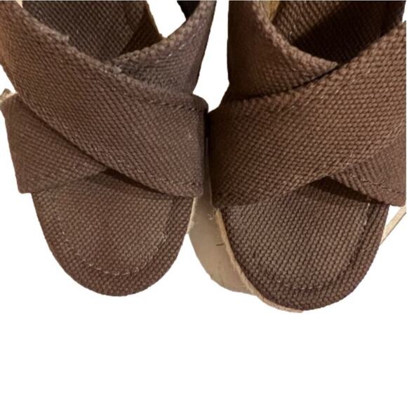 Tory Burch Chocolate Brown ‘Bailey’ Platform Wedge Espadrille Mule Size 8.5M - Picture 6 of 9